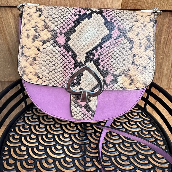 kate spade Handbags - NWT! Kate ♠️ RARE!! SALE!!!!! Robyn Exotic Crossbody Saddle Bag